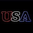 LED Rope Light Patriotic USA Decoration - Animated Lighted Sign - Red, Cool White, and Blue - 43 Inch