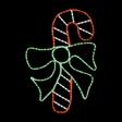 LED Rope Light Striped Candy Cane with Ribbon - Lighted Silhouette - Multicolor - 34 Inch