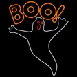 LED Neon Strip Light Halloween Ghost Decoration - Lighted Sign - Orange, Red, and Cool White - 39 Inch