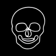 LED Neon Strip Light Halloween Skull Decoration - Lighted Sign - Cool White - 24 Inch