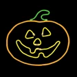 LED Neon Strip Light Halloween Jack-O'-Lantern Pumpkin Decoration - Lighted Sign - Orange, Yellow, and Green - 12.5 Inch