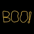 LED Neon Strip Light Halloween BOO Decoration - Lighted Sign - Yellow - 17 Inch