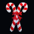 LED Rope Light Double Candy Cane Christmas Decoration - Lighted Sign - Cool White and Red - 48 Inch