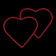 LED Neon Strip Light Double Heart Decoration - Lighted Sign - Red - 23 Inch