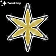 LED Rope Light Twinkling Shining Star Decoration - Lighted Sign - Warm White and Cool White - 28 Inch
