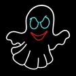 LED Neon Strip Light Halloween Ghost Decoration - Lighted Sign - Cool White, Blue, and Red - 24 Inch