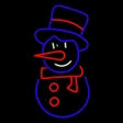 LED Neon Strip Light Grinning Snowman Christmas Decoration - Lighted Sign - Multi-Color - 20 Inch