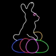 LED Neon Strip Light Easter Bunny With Eggs Decoration - Lighted Sign - Multi-Color - 35 Inch