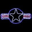 LED Rope Light Patriotic Air Force Stars and Bars Roundel Decoration- Lighted Sign - Red, Cool White, and Blue - 24 Inch