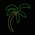 LED Neon Strip Light Palm Tree Decoration - Lighted Sign - Green and Yellow - 24 Inch
