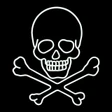 LED Neon Strip Light Halloween Skull & Crossbones Decoration - Lighted Sign - Cool White - 21 Inch