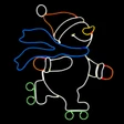 LED Neon Strip Light Roller Skating Snowman Christmas Decoration - Lighted Sign - Multi-Color - 27.5 Inch