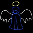 Angel LED neon sign with wings and halo