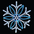LED Rope Light Snowflake Decoration - Lighted Sign - Cool White and Blue - 28 Inch