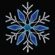 LED Rope Light Snowflake Decoration - Lighted Sign - Cool White and Blue - 40.5 Inch