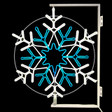 LED Neon Strip Light Snowflake Decoration - Lighted Sign - Pole Mounted - Blue and Cool White - 48 Inch