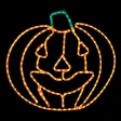 24 inch orange and green led rope light halloween jack o lantern motif