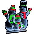 LED Infinity Mirror Strip Light 3D Snowman Family Christmas Decoration - Lighted Sign - 25 Inch Display - Multi Colored