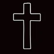 LED Neon Strip Light Cross Decoration - Lighted Sign - Double Sided - Cool White - 24 Inch