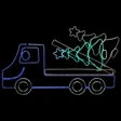 LED Rope Light Timmy the Tree Tilter Flat Bed Tilt Truck Decoration - Animated Lighted Sign - RGB Color Changing - 75 Inch