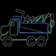 LED Rope Light Tommy the Tree Tipper Dump Truck Decoration - Animated Lighted Sign - RGB Color Changing - 68.5 Inch