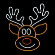 Reindeer, rudolph red nose, LED neon sign