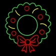 wreath with bow and berries, LED sign