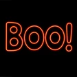 LED Neon Strip Light Halloween BOO Decoration - Lighted Sign - Orange - 24 Inch