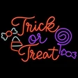 LED Neon Strip Light Trick or Treat - Lighted Sign - Purple, Orange, & Cool White - 25 Inch