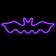 32 inch purple led neon strip light Halloween bat LED sign lit up with dark background