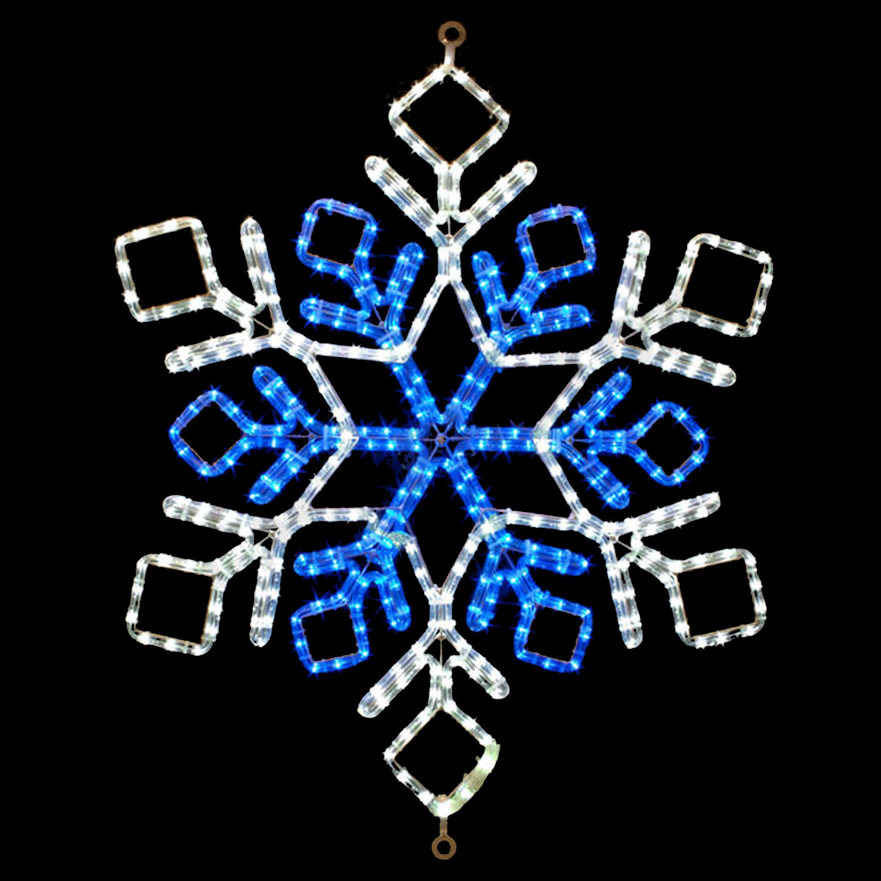 ElectricArt 31 inch Cool White and Blue LED Rope Light Snowflake Motif