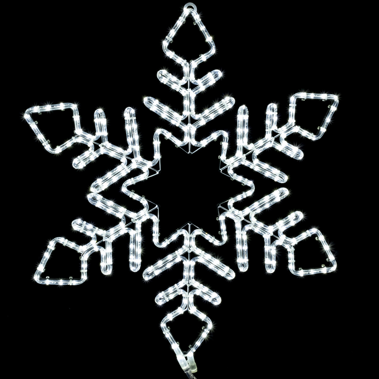 ElectricArt LED Rope Light Snowflake Motif - Lighted Silhouette - Cool White - 30 inch - Birddog Lighting
