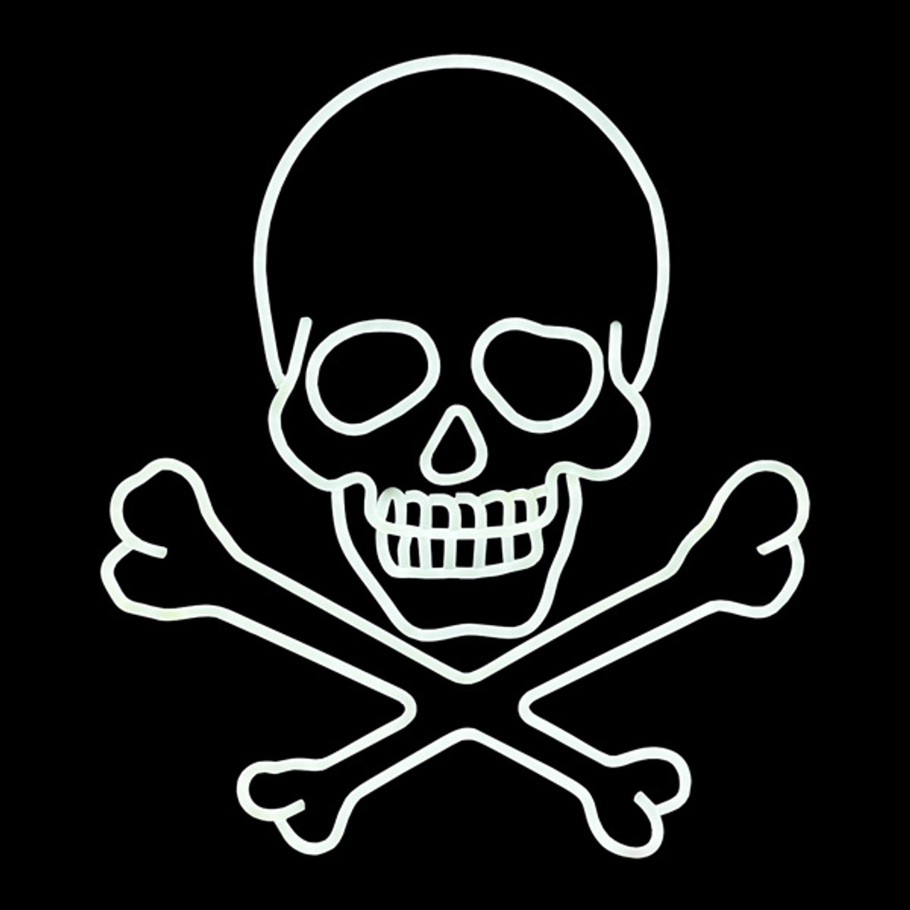 skull and crossbones neon light