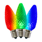 C9 LED Color Changing RGB Bulbs - Faceted - 25 Pack