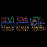 LED Rope Light Santa Train Christmas Decoration - Animated Lighted Sign - Multi-Color - 132 Inch