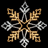 30 inch cool white and warm white led rope light snowflake motif