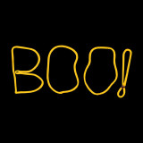 LED Neon Strip Light Halloween BOO Decoration - Lighted Sign - Yellow - 17 Inch