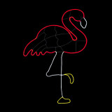 LED Neon Strip Light Standing Flamingo Decoration - Lighted Sign - Pink, Cool White, and Yellow - 48 Inch
