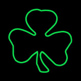 LED Neon Strip Light Lucky Shamrock Decoration - Lighted Sign - Green - 24 Inch