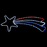 shooting star LED sign. Red, white, and blue