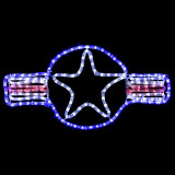 LED Rope Light Patriotic Air Force Stars and Bars Roundel Decoration- Lighted Sign - Red, Cool White, and Blue - 24 Inch