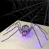 3D LED Lighted Halloween Spider Decoration - Purple and Red - 60 Inch