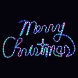 RGB Color Changing LED Rope Light Merry Christmas Decoration With Multi-Function Controller - Lighted Sign - 31 Inch