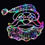 RGB Color Changing LED Rope Light Santa Face Christmas Decoration With Multi-Function Controller - Lighted Sign - 27 Inch