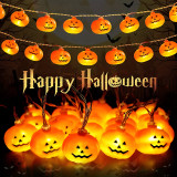 Halloween Mini Pumpkins LED String Lights Decoration - Battery Powered - 20 Bulb Set