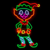LED Neon Strip Light Girl Elf Christmas Decoration - Lighted Sign - Multi-Color - 36 Inch