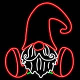 LED Neon Strip Light Sitting Gnome Christmas Decoration - Lighted Sign - 24 Inch Display