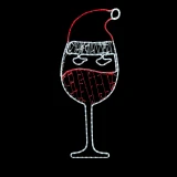 LED Rope Light Santa Wine Glass Decoration - Lighted Sign - Multi-Color - 48 Inch