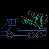 LED Rope Light Timmy the Tree Tilter Flat Bed Tilt Truck Decoration - Animated Lighted Sign - RGB Color Changing - 75 Inch