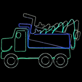LED Rope Light Tommy the Tree Tipper Dump Truck Decoration - Animated Lighted Sign - RGB Color Changing - 68.5 Inch